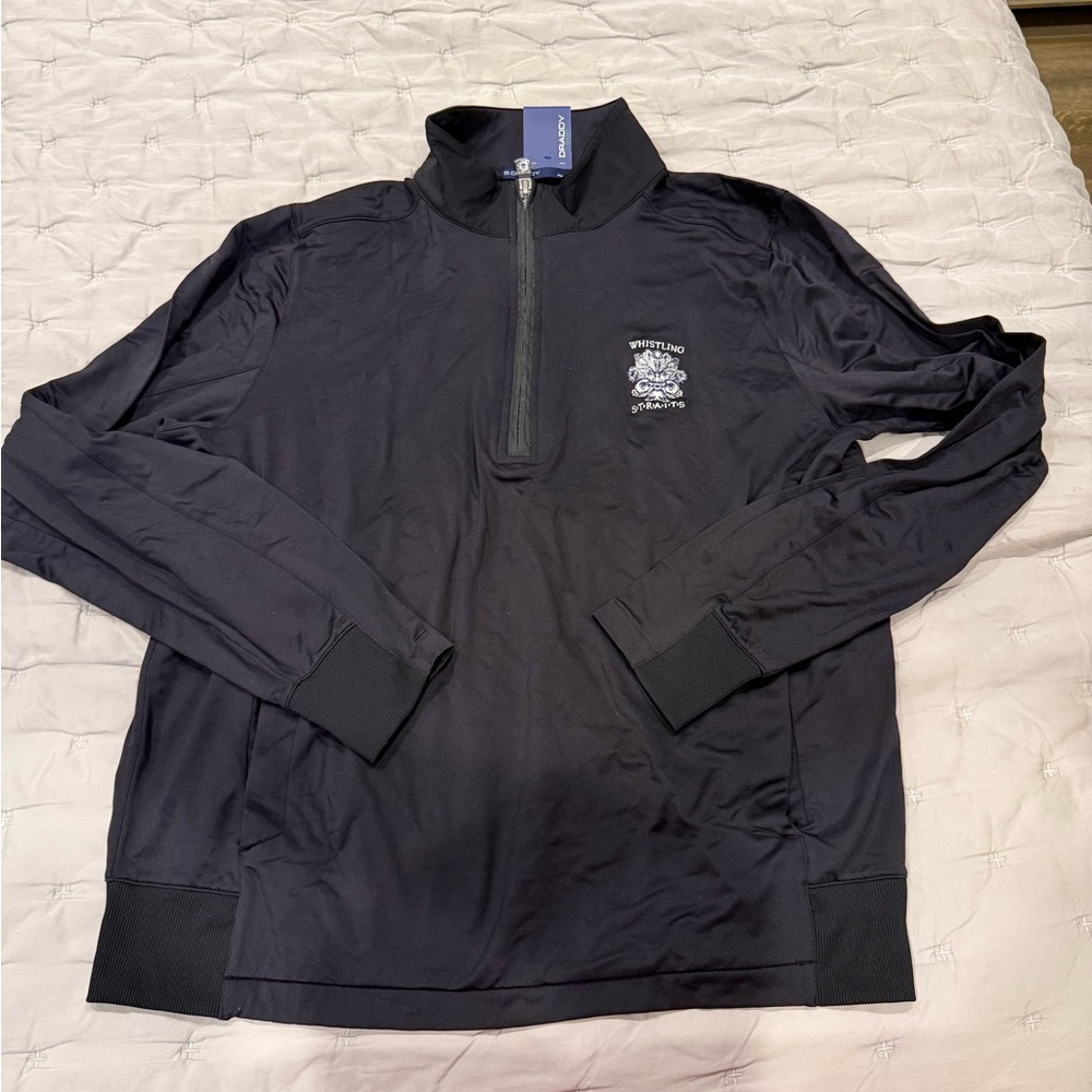 Whistling straits logo Black Quarter-Zip Pullover